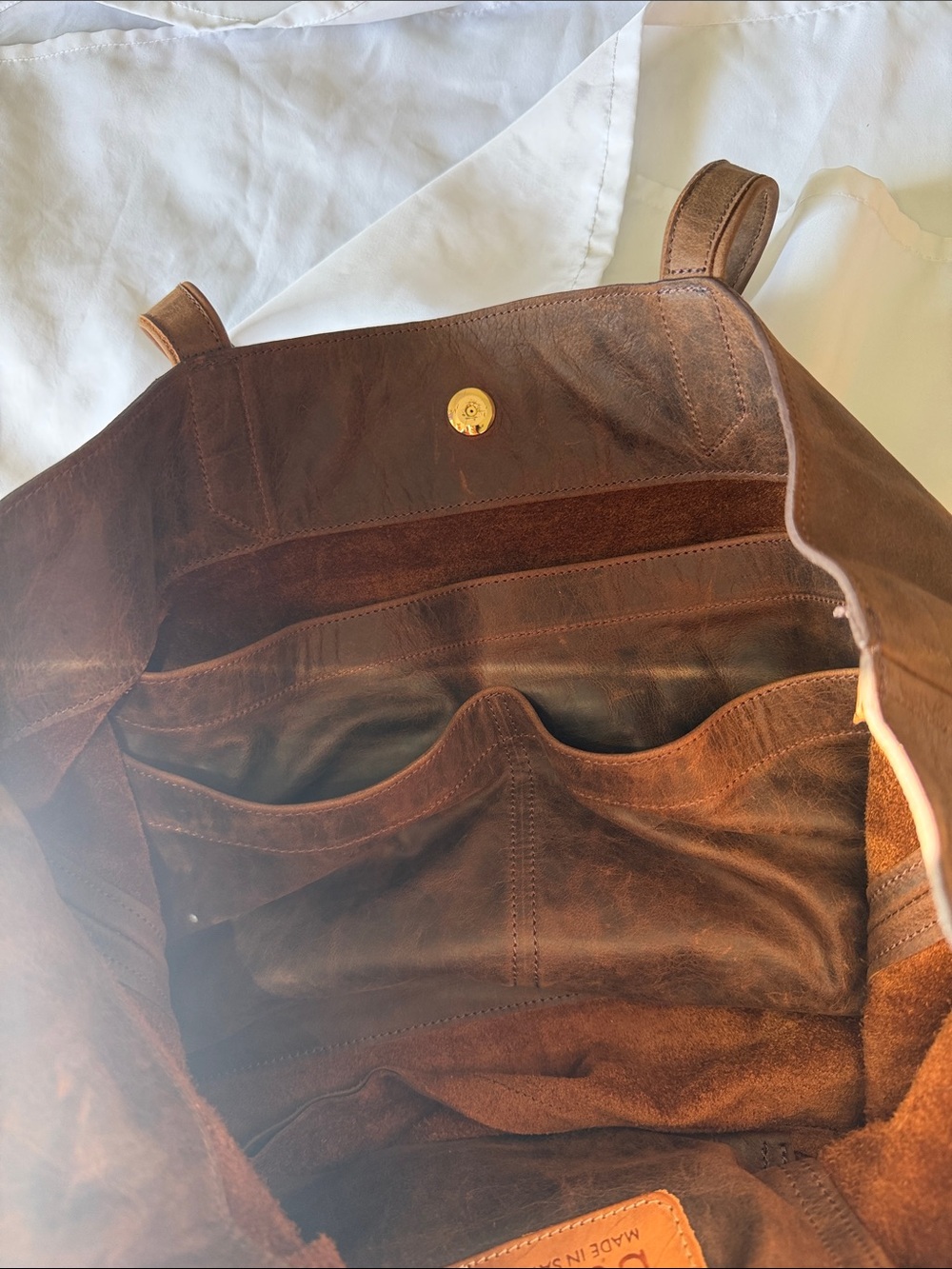 Satchel tote bag in brown - Picture 7 of 9